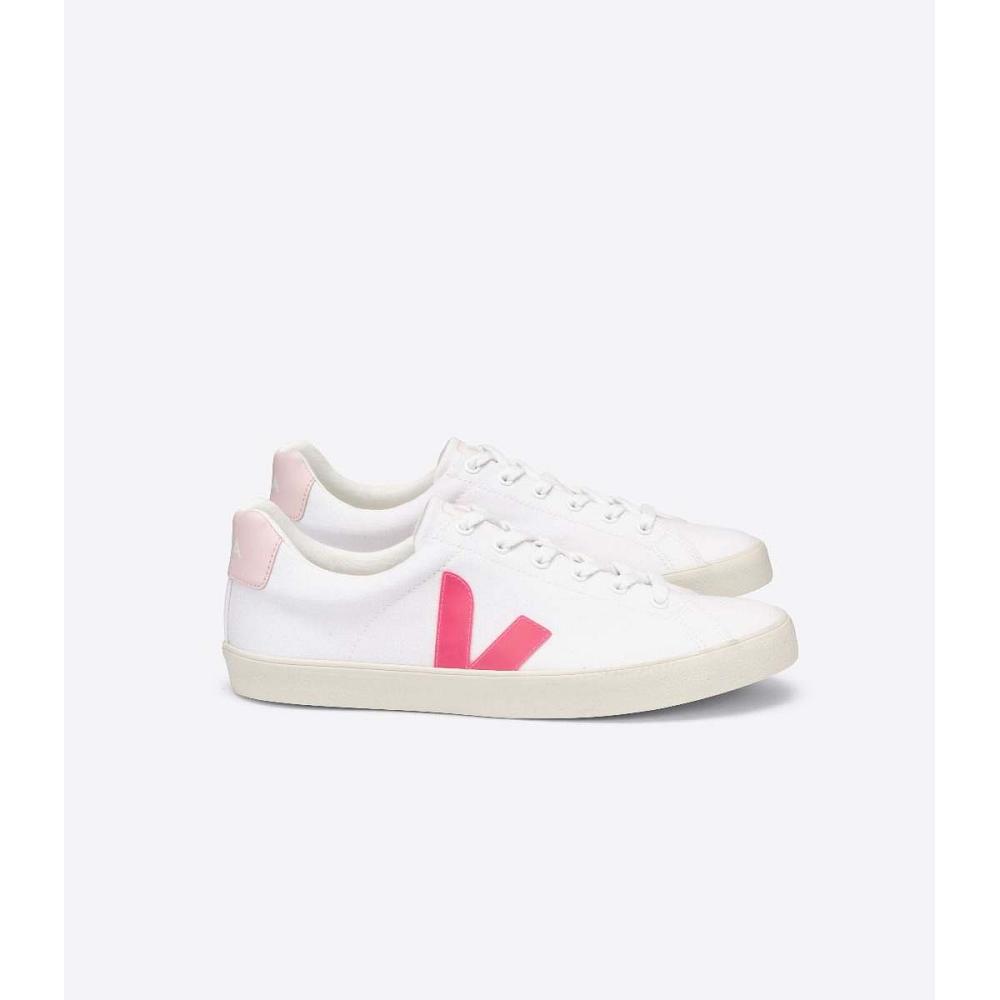 Veja ESPLAR SE CANVAS Joggesko Dame White/Pink | NO 608EBC